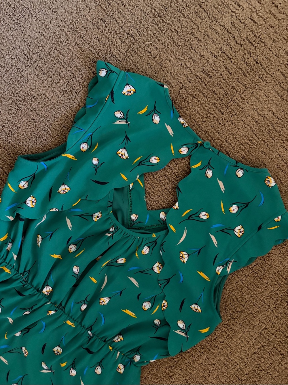 41 Hawthorn Teal Floral Sleeveless Dress - Picture 3 of 5